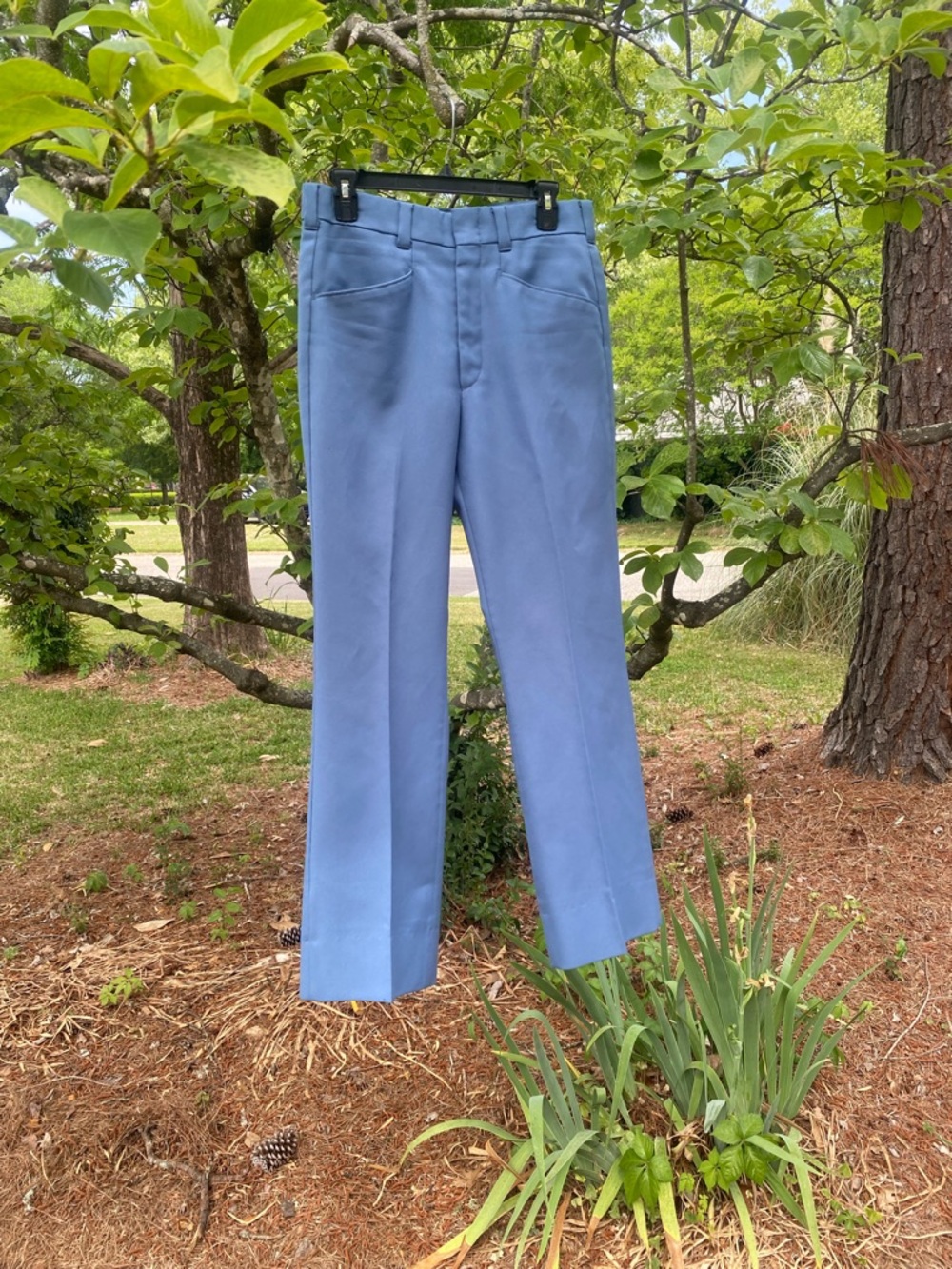 Vintage Levi's Light Blue Men's Wide Leg Bell Bottom Dress Pants